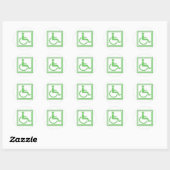 Handicapped Stylish Symbol Green Runder Aufkleber (Blatt)