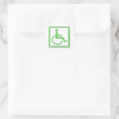 Handicapped Stylish Symbol Green Runder Aufkleber (Tasche)