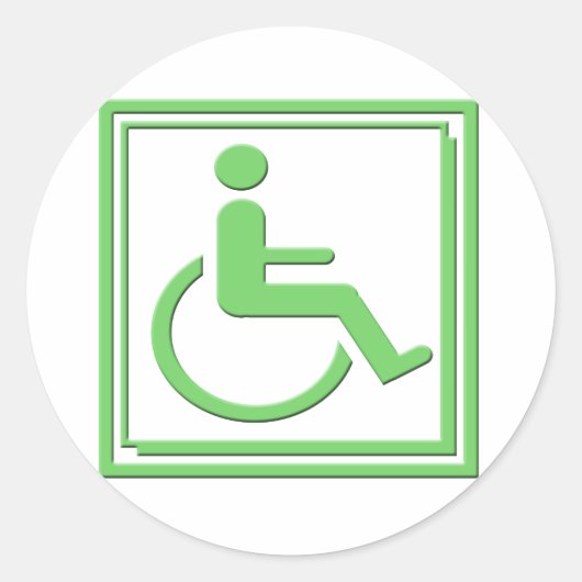 Handicapped Stylish Symbol Green Runder Aufkleber (Vorderseite)