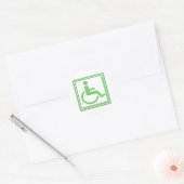 Handicapped Stylish Symbol Green Runder Aufkleber (Umschlag)