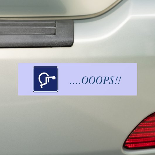 Handikap,….OOOPS!! Autoaufkleber (Auf Auto)