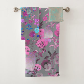 Handillustrierte Blumen Druck Waschen Badetuch S Badhandtuch Set