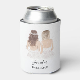 HandIllustrierte Bridesmaid-Trauzeugin Dosenkühler