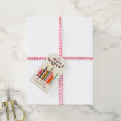 Handillustrierte frohe und helle Weihnachtsgeschen Geschenkanhänger (Mit Garn)