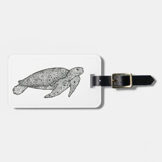 Handillustrierte künstlerische gepäckanhänger (Vorderseite horizontal)