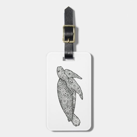 Handillustrierte künstlerische gepäckanhänger (Vorderseite vertikal)