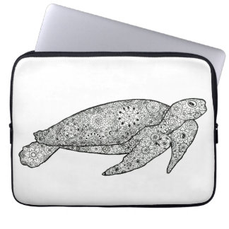 Handillustrierte künstlerische laptopschutzhülle