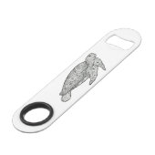 Handillustrierte künstlerische speedflaschenöffner (Vorderseite Schrägansicht)