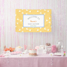 Handillustrierte süße Enten gelbe Babyparty