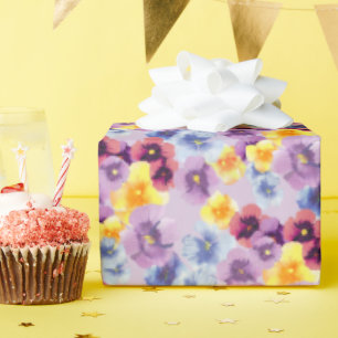 HandIllustrierte Wildblumen Lilac Lila Geschenkpapier