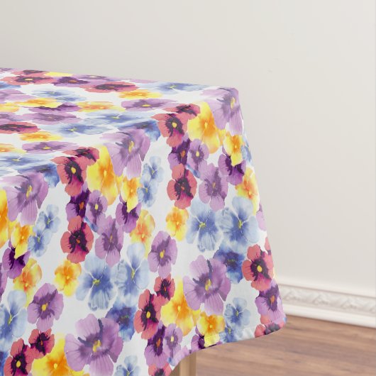 HandIllustrierte Wildblumen mit Pansy farbenfroh, Tischdecke (Beispiel)
