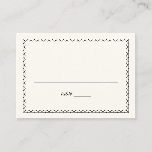 Handillustrierter Wavy-Frame Platzkarte (Vorderseite)