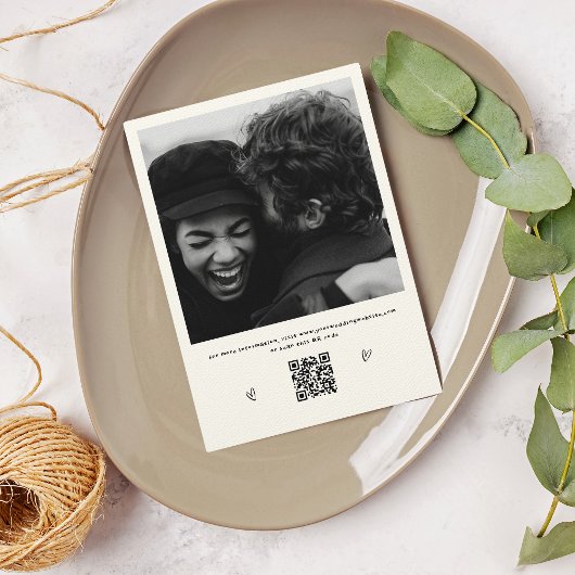 Handillustriertes Champagner Tower Foto QR Wedding Einladung