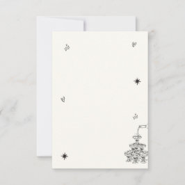 Handillustriertes Champagnerturm Retro-Foto Dankeskarte