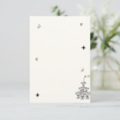 Handillustriertes Champagnerturm Retro-Foto Dankeskarte (Stehend Vorderseite)