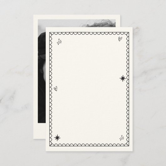 Handillustriertes Champagnerturm Retro-Foto Dankeskarte (Vorne/Hinten)