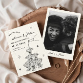 Handillustriertes Champagnerturm Retro-Foto Save The Date