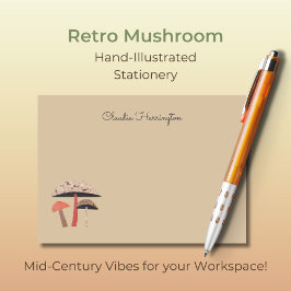 HandIllustriertes Mushroom Natural Brown aus dem M Post-it Klebezettel