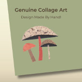 HandIllustriertes Mushroom Sage Green Post-it Klebezettel