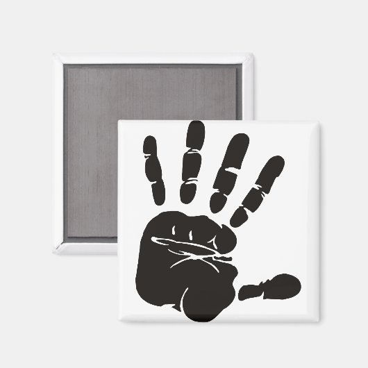 Handimpression schwarz magnet (Vorderseite/Rückseite)