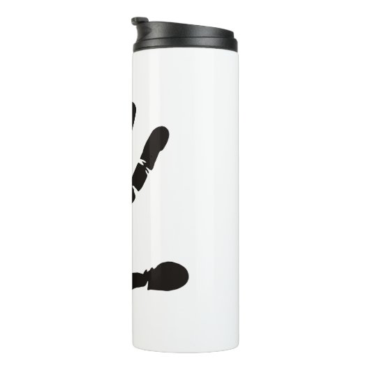 Handimpression schwarz thermosbecher (Nach rechts gedreht)