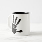 Handimpression schwarz zweifarbige tasse (Vorderseite Links)