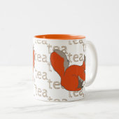 Händisch gezeichnet Tee-Kaffeekaffee Rotes Eichhör Zweifarbige Tasse (VorderseiteRechts)