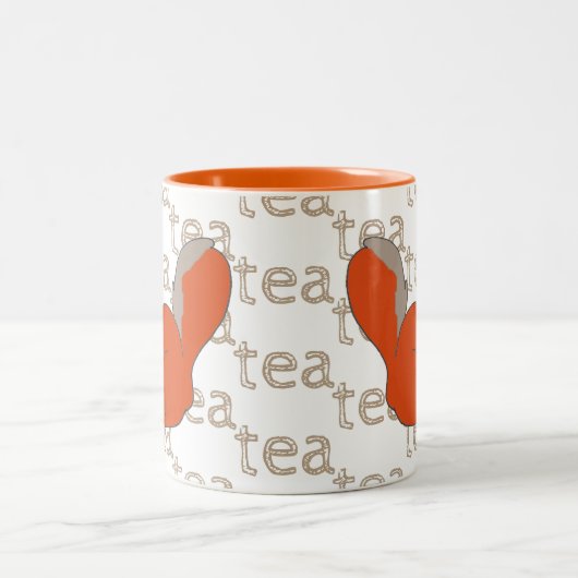 Händisch gezeichnet Tee-Kaffeekaffee Rotes Eichhör Zweifarbige Tasse (Mittel)