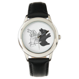 Handkaninchen Silhouette Armbanduhr