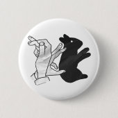Handkaninchen Silhouette Button (Vorderseite)
