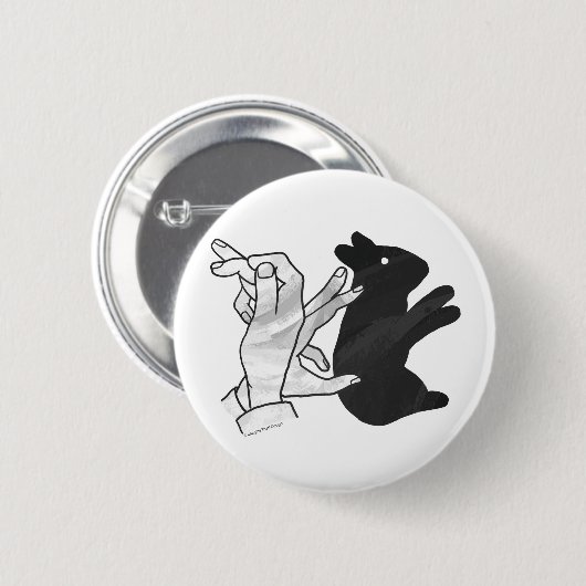 Handkaninchen Silhouette Button (Vorne & Hinten)