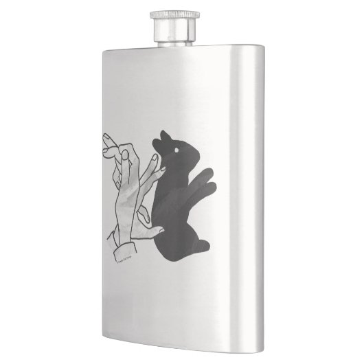 Handkaninchen Silhouette Flachmann (Links)