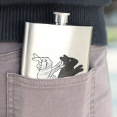 Handkaninchen Silhouette Flachmann (Beispiel)