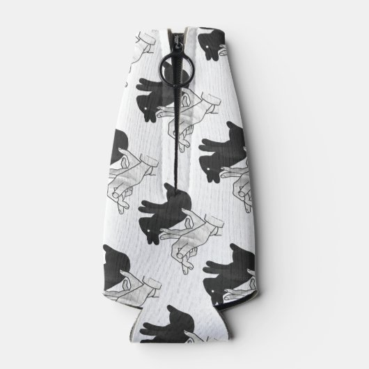 Handkaninchen Silhouette Flaschenkühler (Rückseite)