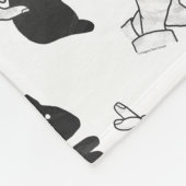 Handkaninchen Silhouette Fleecedecke (Ecke)