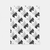 Handkaninchen Silhouette Fleecedecke (Vorderseite)