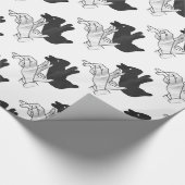 Handkaninchen Silhouette Geschenkpapier (Ecke)