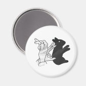 Handkaninchen Silhouette Magnet (Vorderseite/Rückseite)