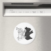 Handkaninchen Silhouette Magnet (In Situ (Geschirrspüler))