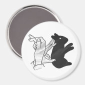 Handkaninchen Silhouette Magnet (Vorderseite/Rückseite)