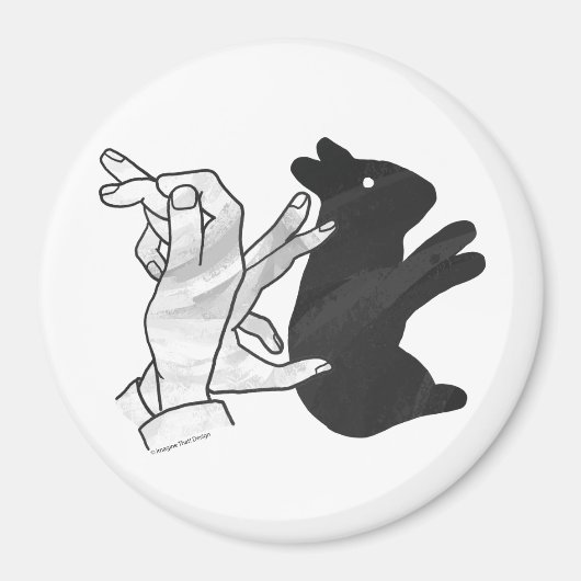 Handkaninchen Silhouette Magnet (Vorne)