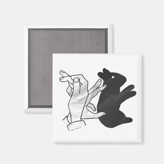 Handkaninchen Silhouette Magnet (Vorderseite/Rückseite)