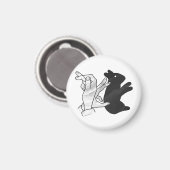 Handkaninchen Silhouette Magnet (Vorderseite/Rückseite)