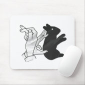 Handkaninchen Silhouette Mousepad (Mit Mouse)