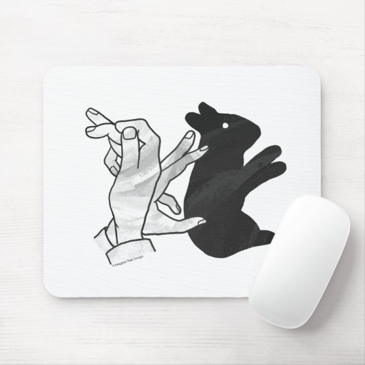 Handkaninchen Silhouette Mousepad (Mit Mouse)