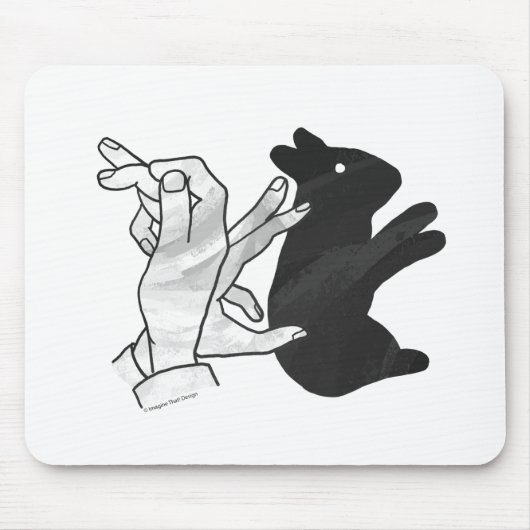 Handkaninchen Silhouette Mousepad (Vorne)