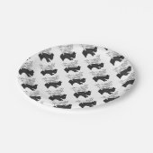 Handkaninchen Silhouette Pappteller (Schrägansicht)