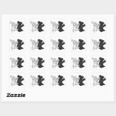 Handkaninchen Silhouette Quadratischer Aufkleber (Blatt)