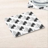 Handkaninchen Silhouette Rechteckiger Pappuntersetzer (angewinkelt)