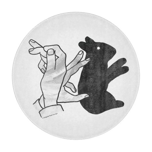 Handkaninchen Silhouette Schneidebrett (Vorderseite)